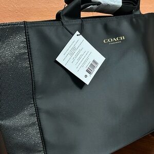 Coach black and gold tote Bag NWT